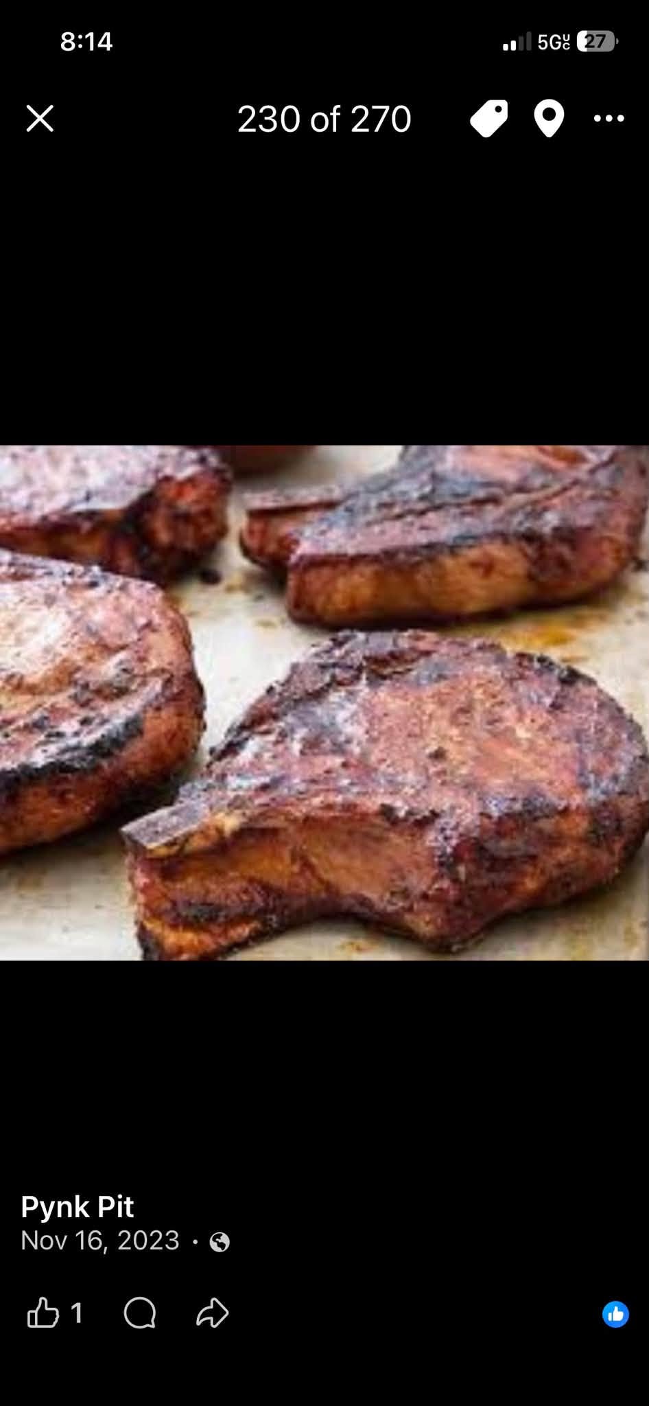 Grilled pork chops from PYNK PIT