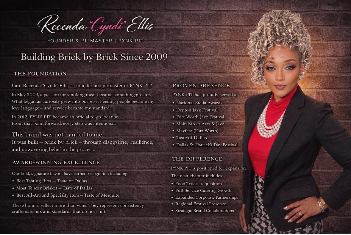 Founder and pitmaster Recenda Cyndi Ellis promotional poster